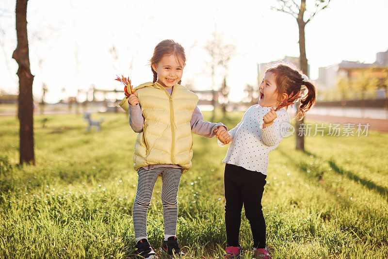 Two little girls having fun